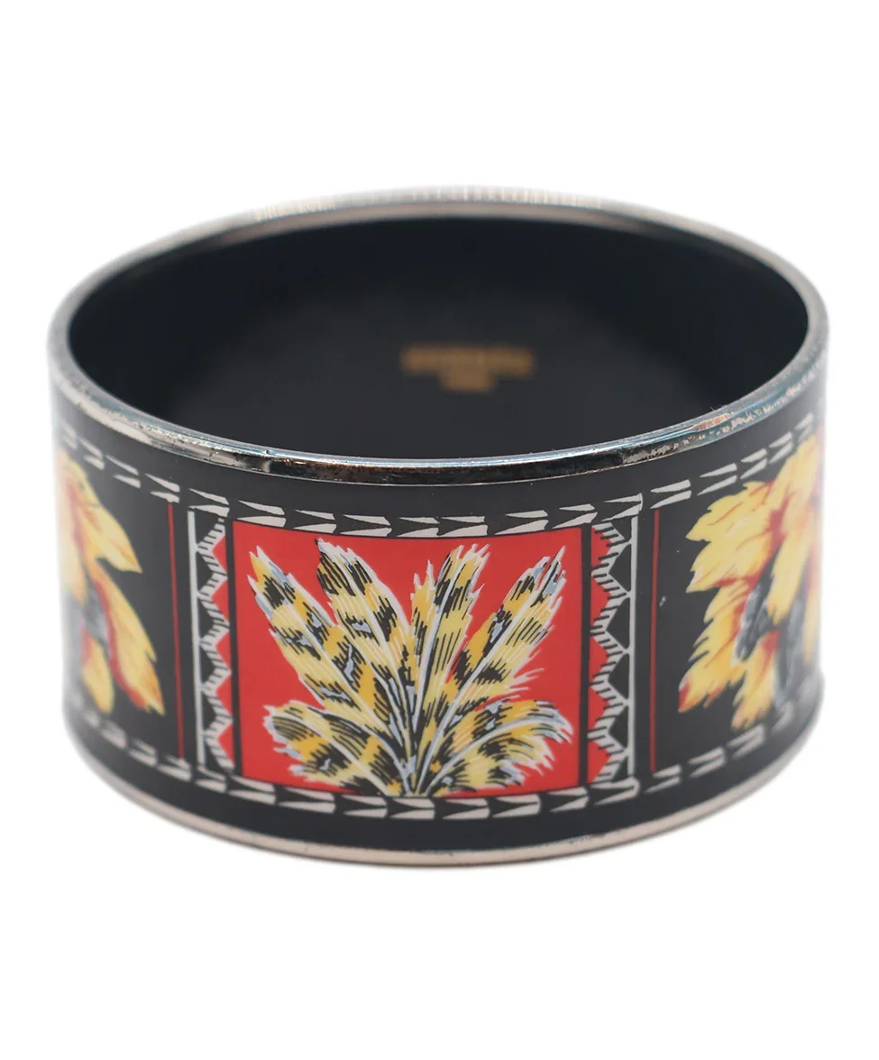 Hermes Black Bracelet Silver Trim - Image 2