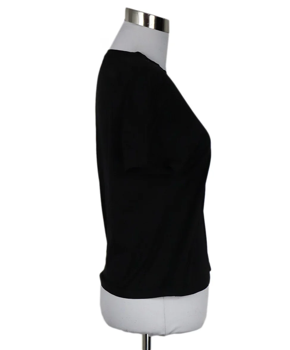Hermes Black Cotton T-Shirt sz 4 - Image 2