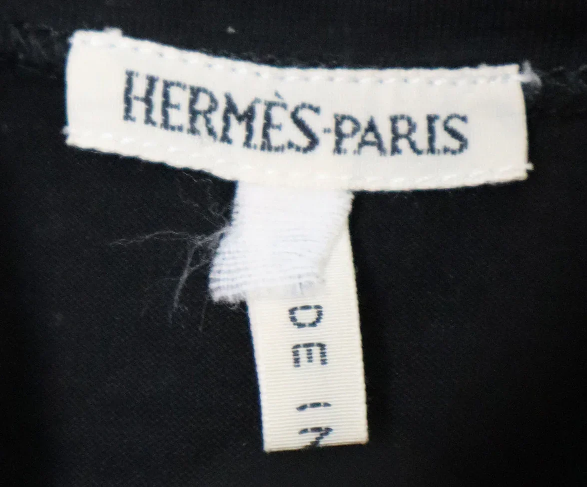 Hermes Black Cotton T-Shirt sz 4 - Image 4