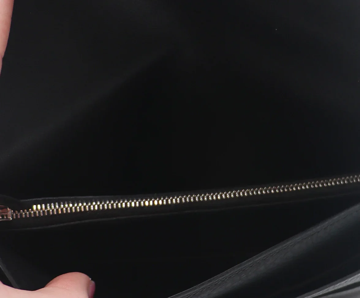 Hermes Black Leather Dogon Wallet - Image 7