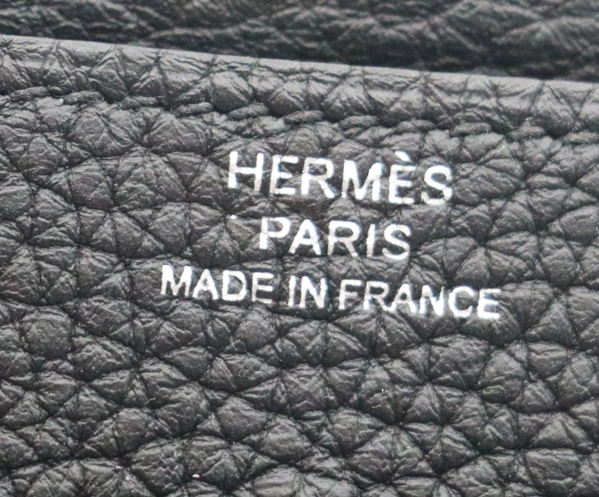 Hermes Black Leather Dogon Wallet - Image 9
