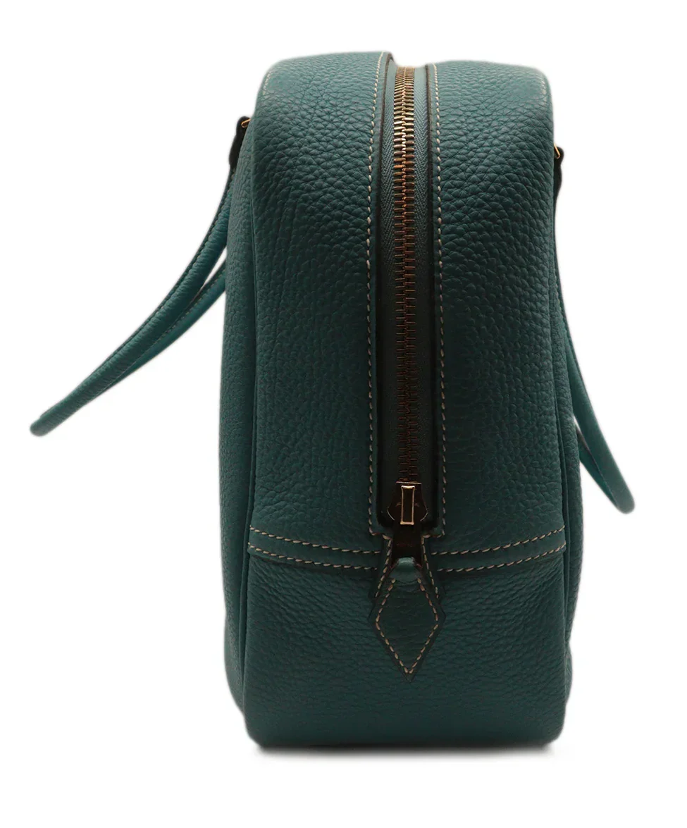 Hermes Blue Leather Plume Satchel Handbag - Image 4