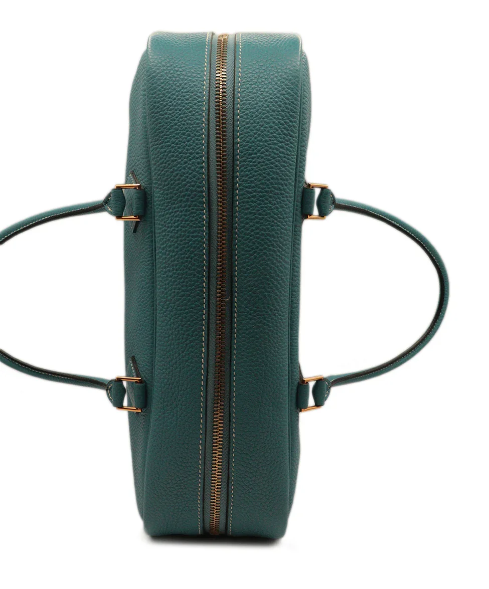 Hermes Blue Leather Plume Satchel Handbag - Image 7