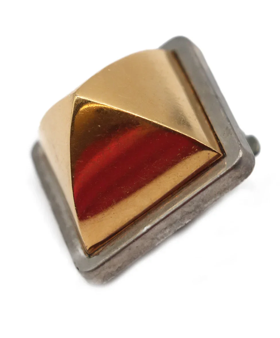 Hermes Gold & Silver Metal Vintage Earrings - Image 5