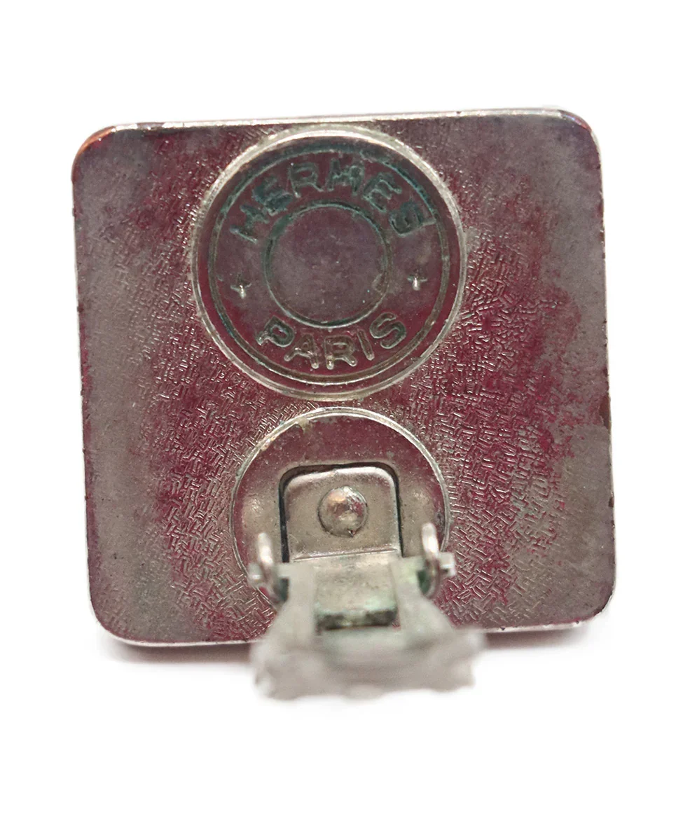 Hermes Gold & Silver Metal Vintage Earrings - Image 7
