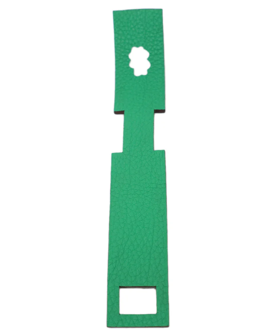 Hermes Green Purple Leather Luggage Tag - Image 4