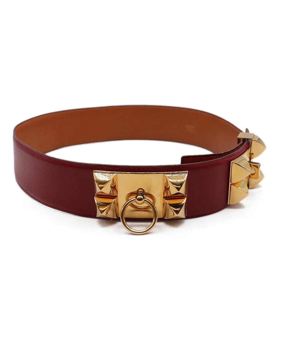Hermes Red Leather Belt