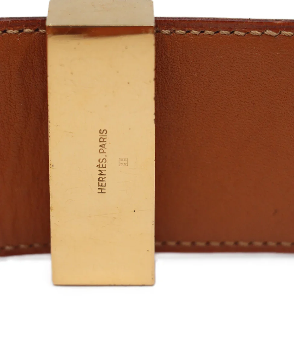 Hermes Red Leather Belt - Image 5