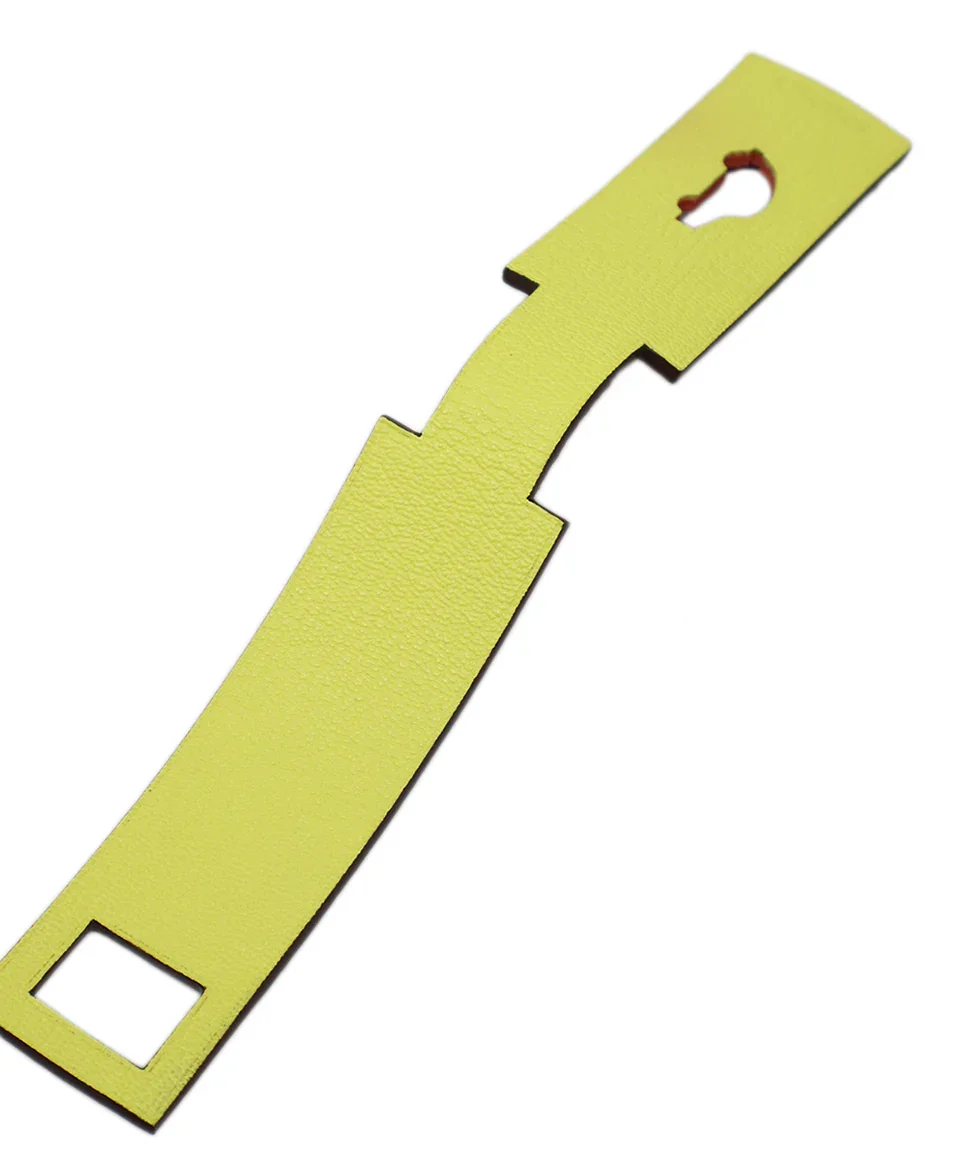 Hermes Red Yellow Leather Luggage Tag - Image 4