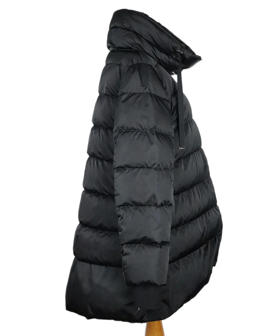 Herno Black Puffy Long Coat sz 10 - Image 2