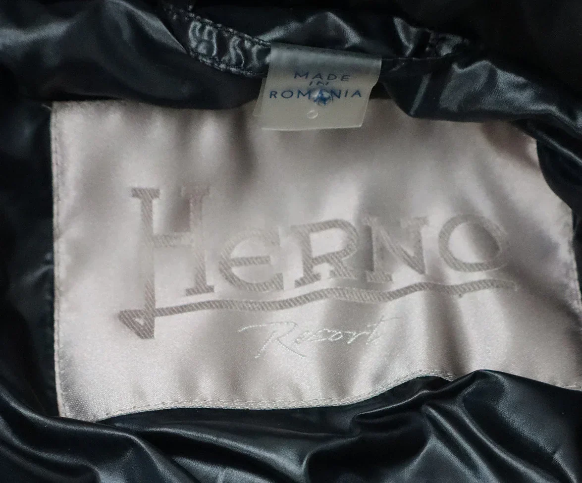 Herno Black Puffy Long Coat sz 10 - Image 4