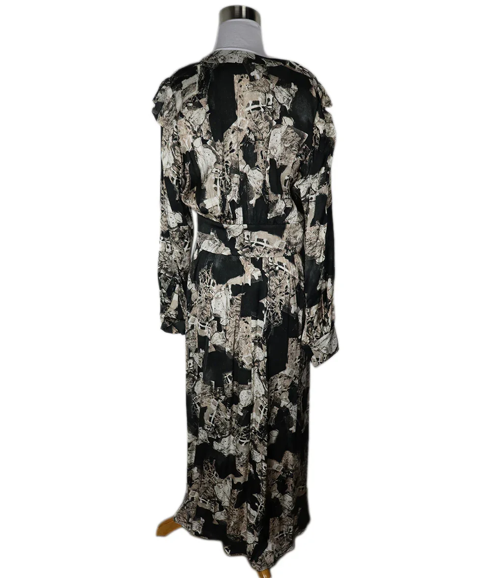 IRO Black and White Abstract Print Dress sz 8 - Image 3