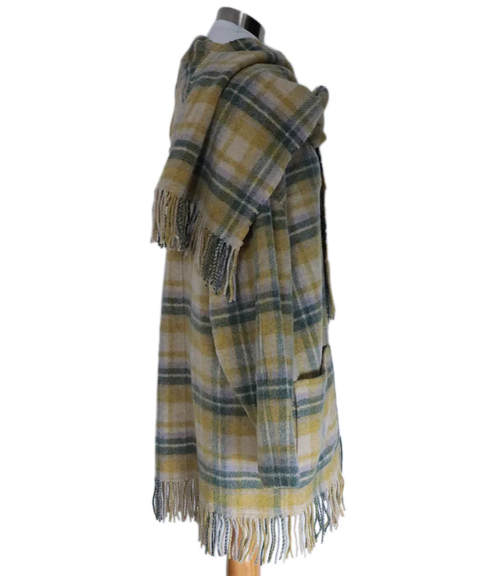 Isabel Marant Yellow Green Purple Beige Wool Polyamide Coat sz 4 - Image 2
