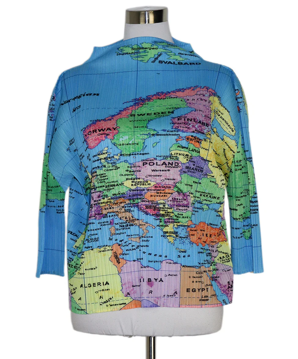 Issey Miyake Atlas Print Blouse sz 6