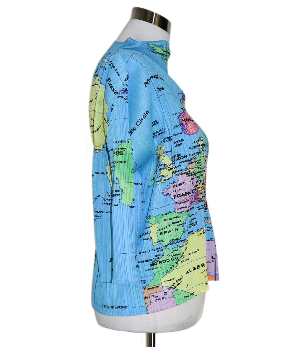 Issey Miyake Atlas Print Blouse sz 6 - Image 2