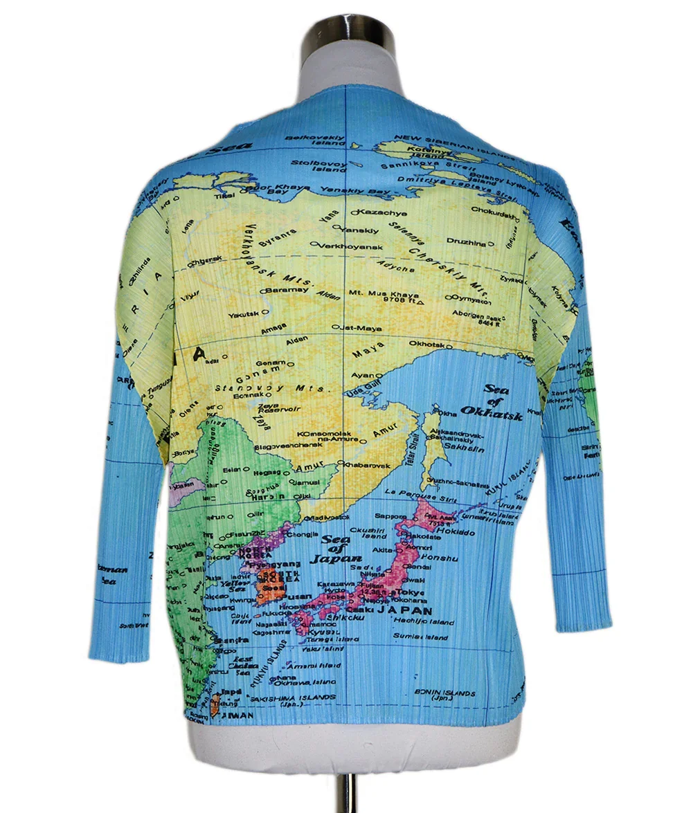 Issey Miyake Atlas Print Blouse sz 6 - Image 3