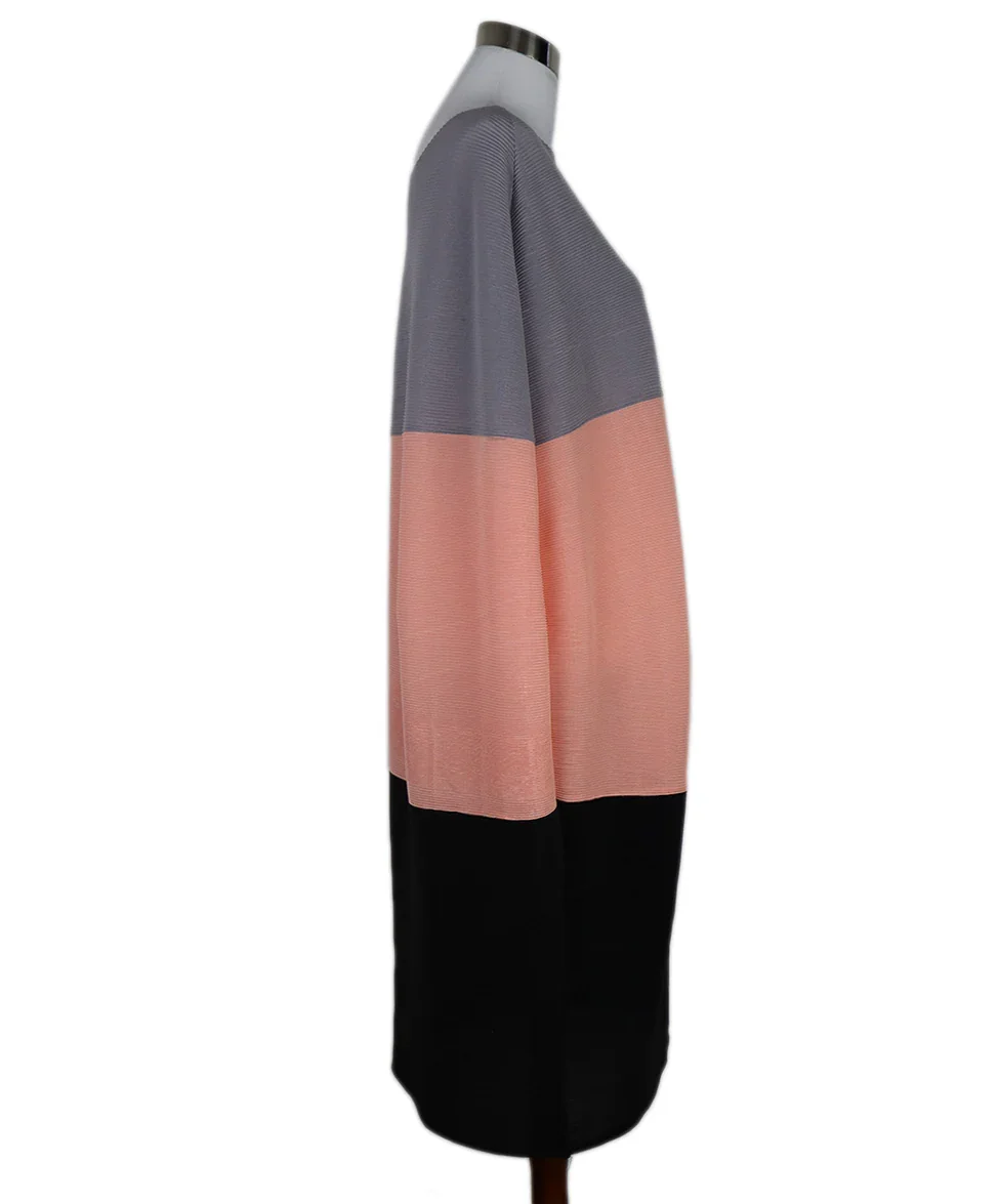 Issey Miyake Pink Grey & Black Pleated Dress - Image 2