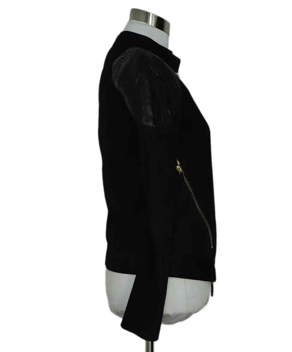 Gucci Black Suede Leather Jacket With Zipper Closure sz 2 - Image 2
