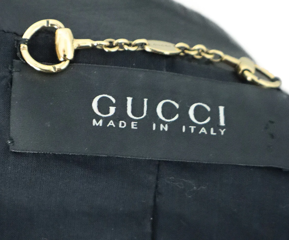 Gucci Black Suede Leather Jacket With Zipper Closure sz 2 - Image 4