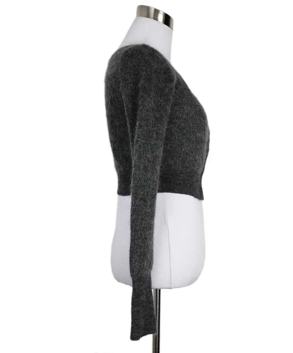 Jacquemus Grey Mohair Cropped Cardigan sz 6 - Image 2