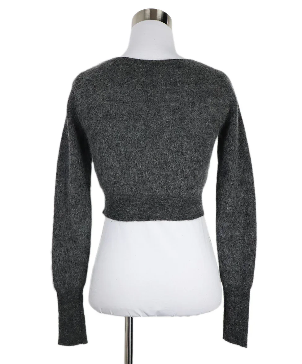 Jacquemus Grey Mohair Cropped Cardigan sz 6 - Image 3