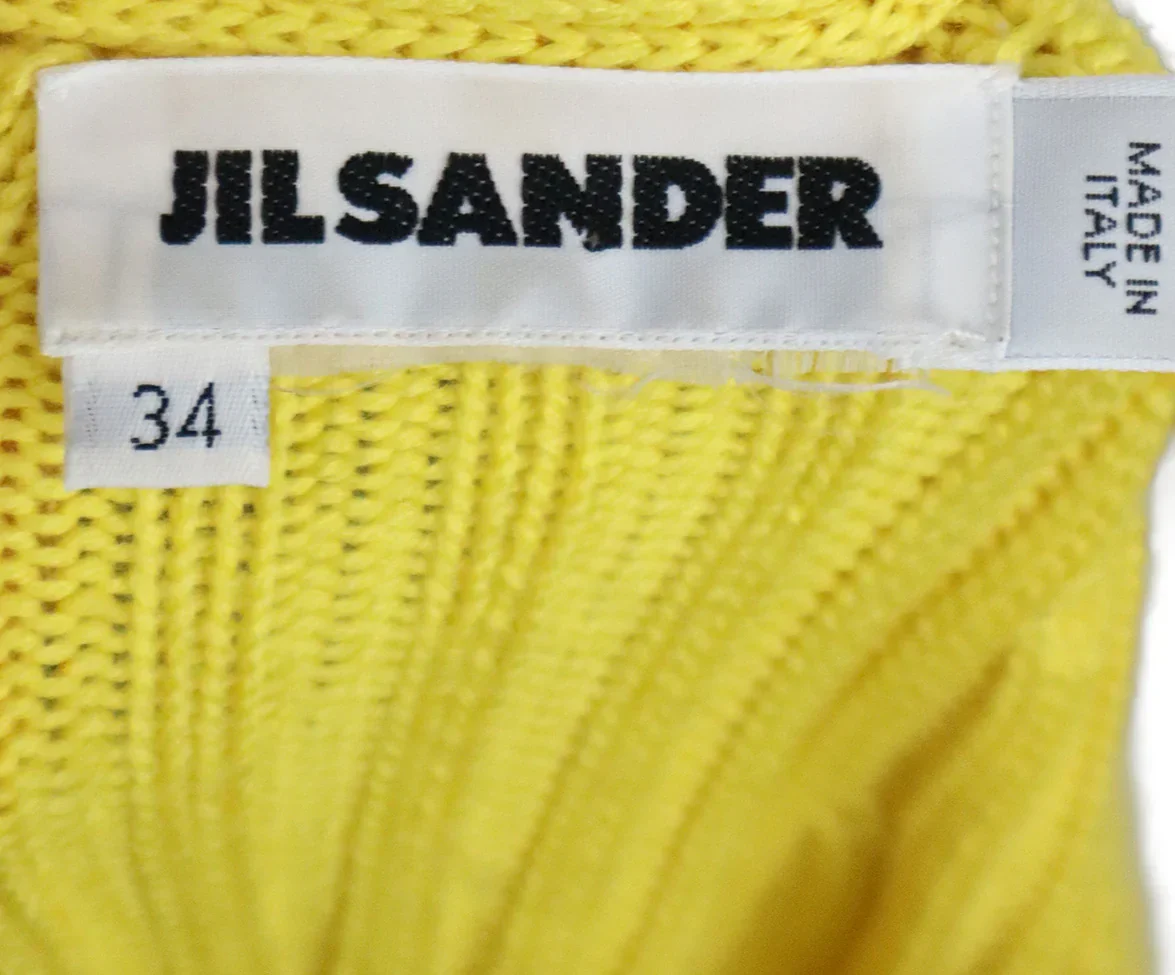 Jil Sander Yellow V-Neck Sweater sz 2 - Image 4