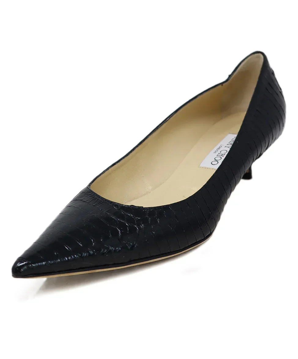 Jimmy Choo Black Alligator Leather Heels sz 11