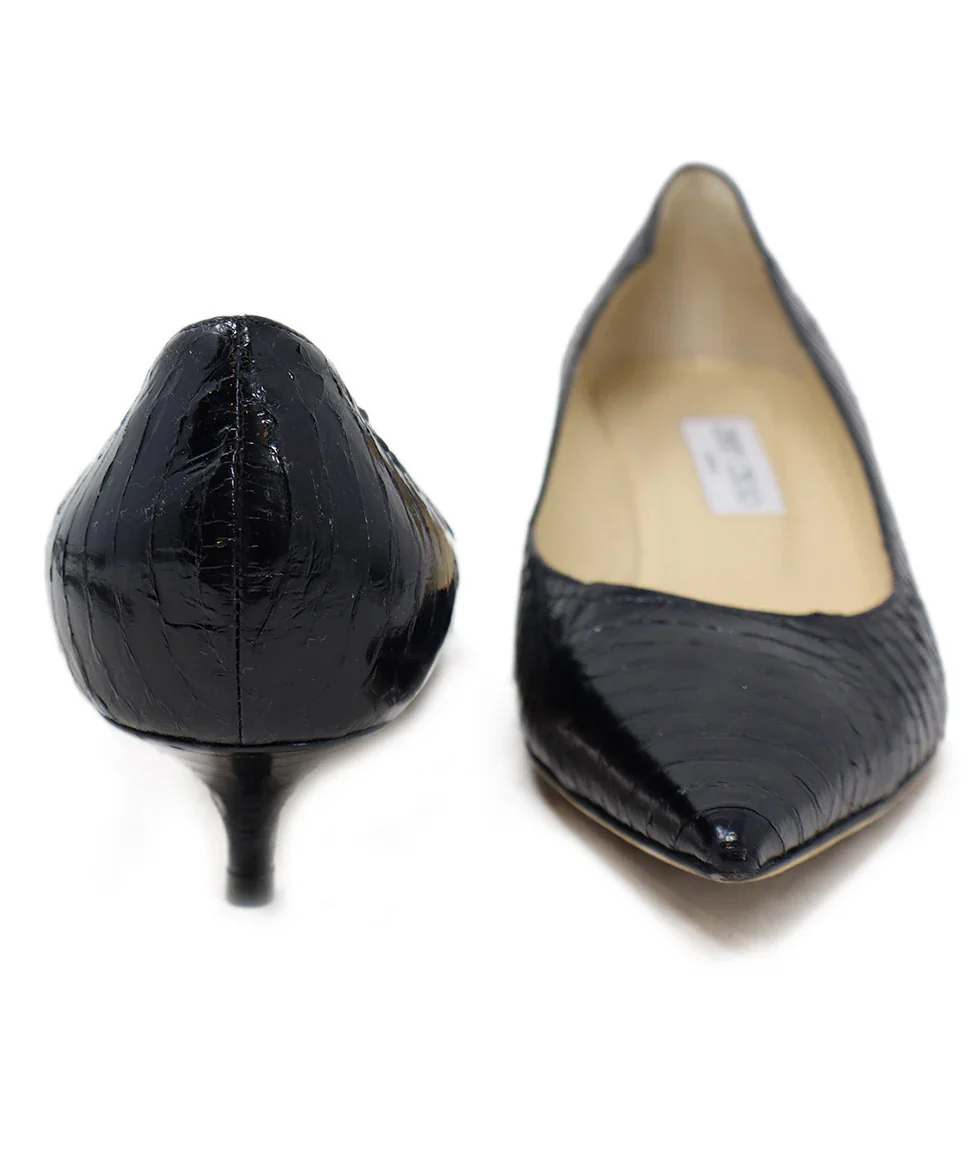 Jimmy Choo Black Alligator Leather Heels sz 11 - Image 3