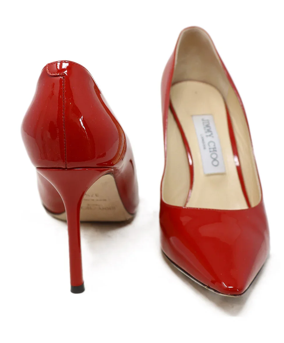 Jimmy Choo Red Patent Leather Heels sz 7.5 - Image 3