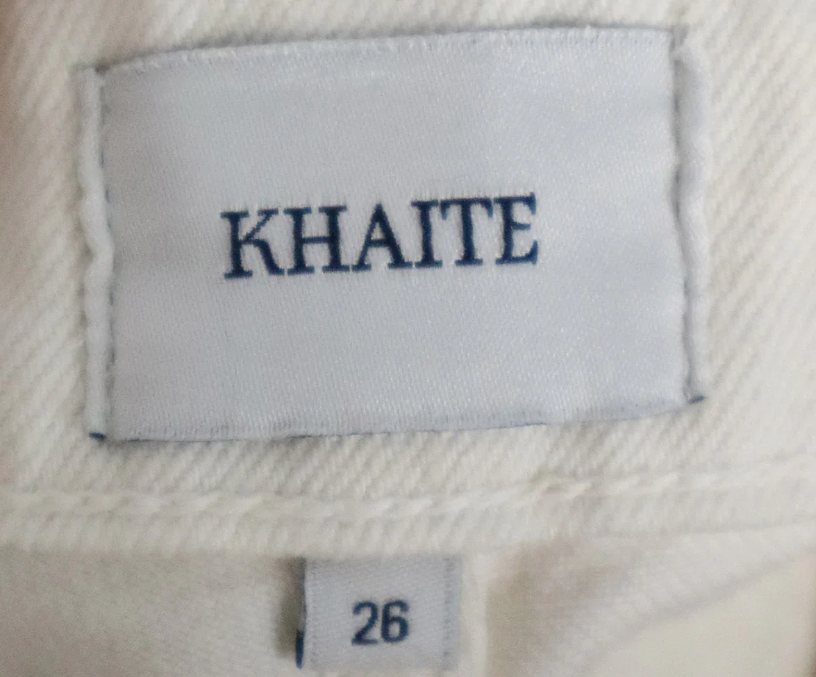 Khaite Cream Denim Long Shorts sz 4 - Image 3