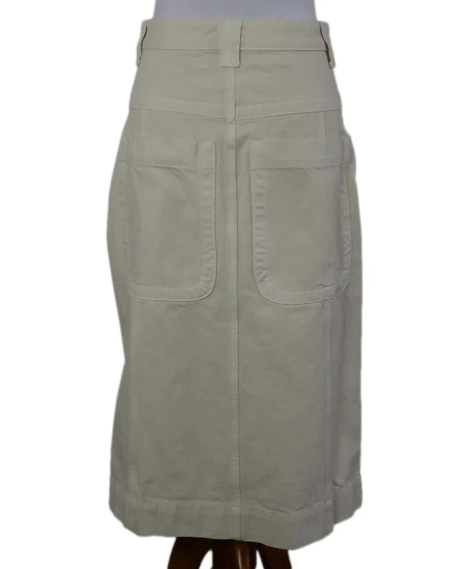 Khaite Neutral Ivory Denim Skirt sz 6 - Image 3