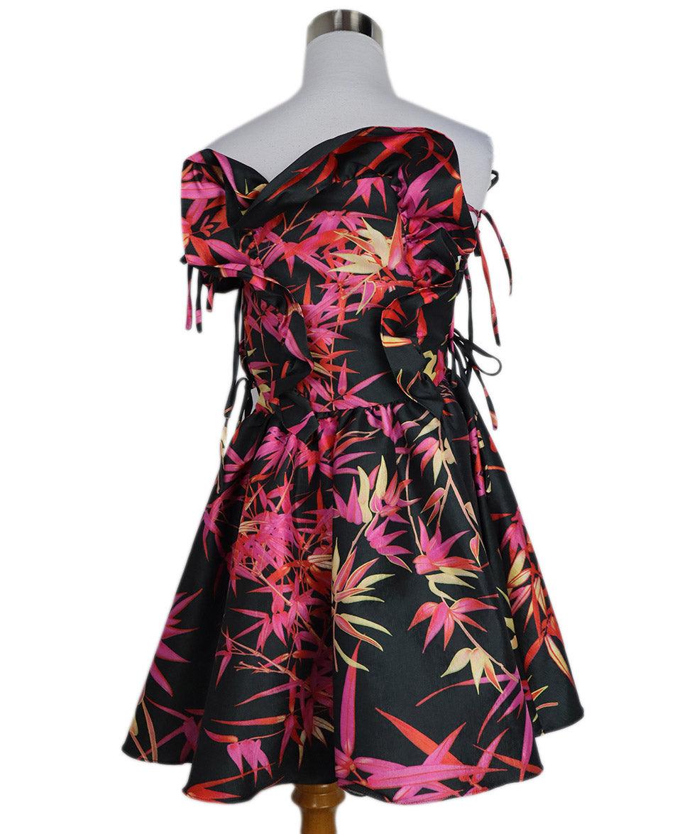 Kika Vargas Black & Multi Print Dress sz 2 - Image 3