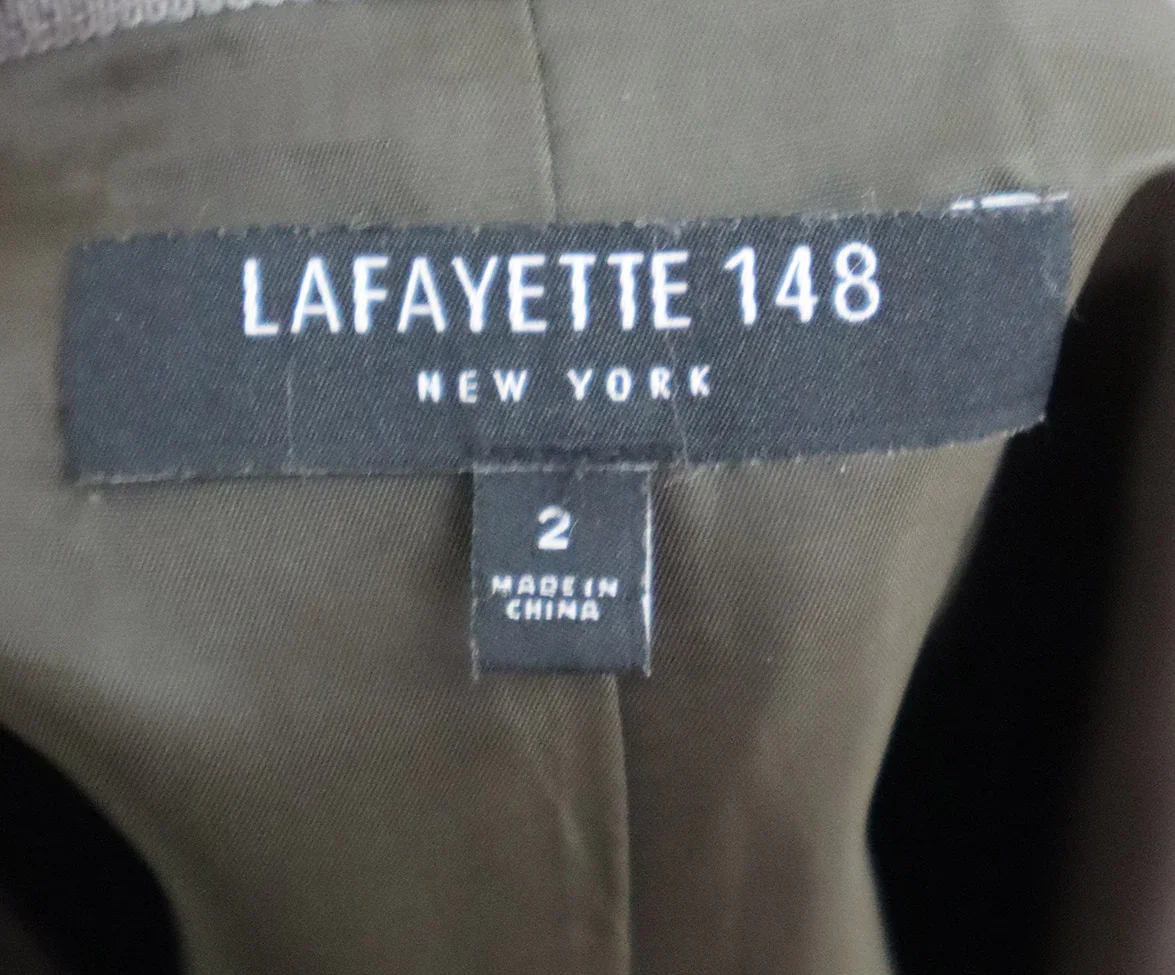 Lafayette Olive Green Leather Skirt sz 2 - Image 4