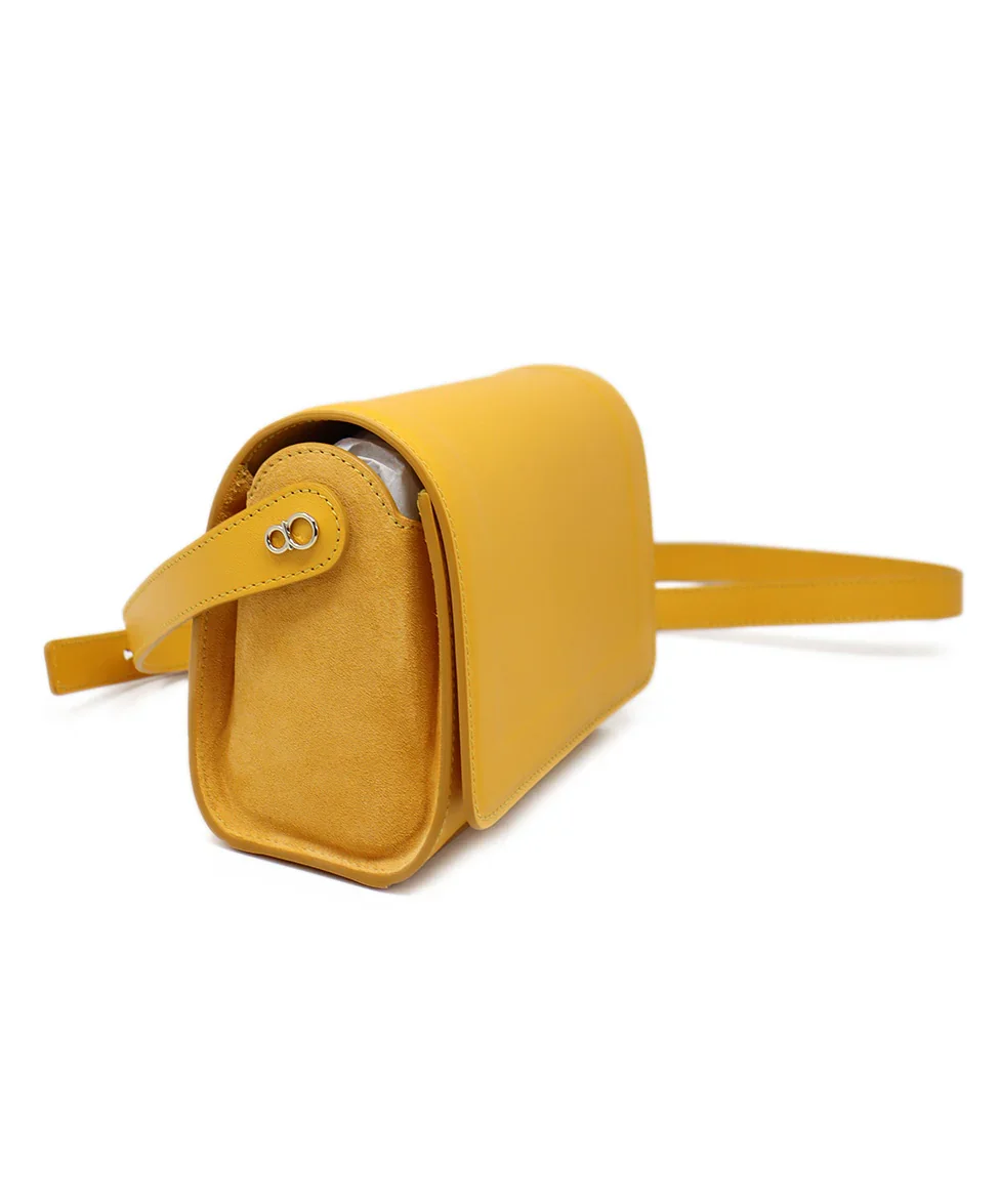Lafayette Yellow Leather Icon Saddle Bag - Image 2