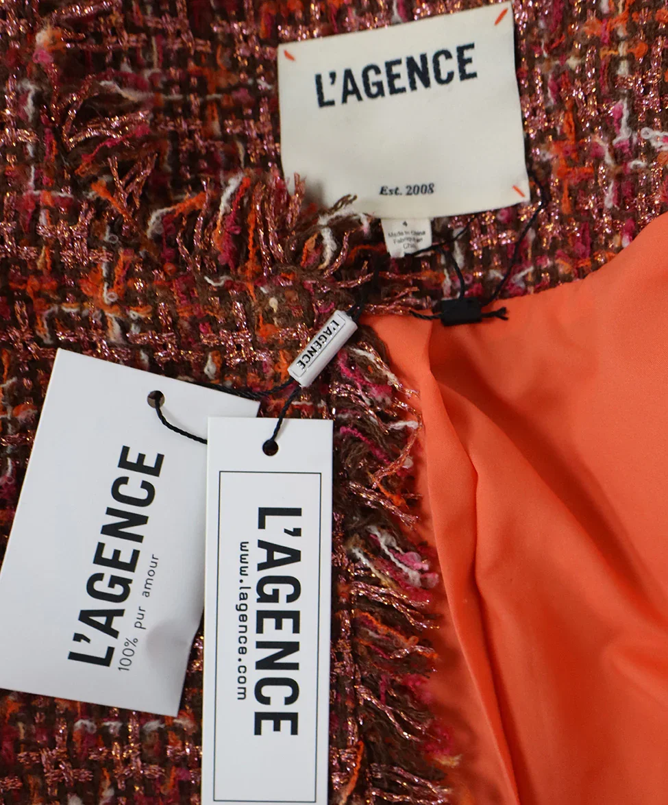 L'Agence Orange Brown Pink Blazer sz 4 - Image 6