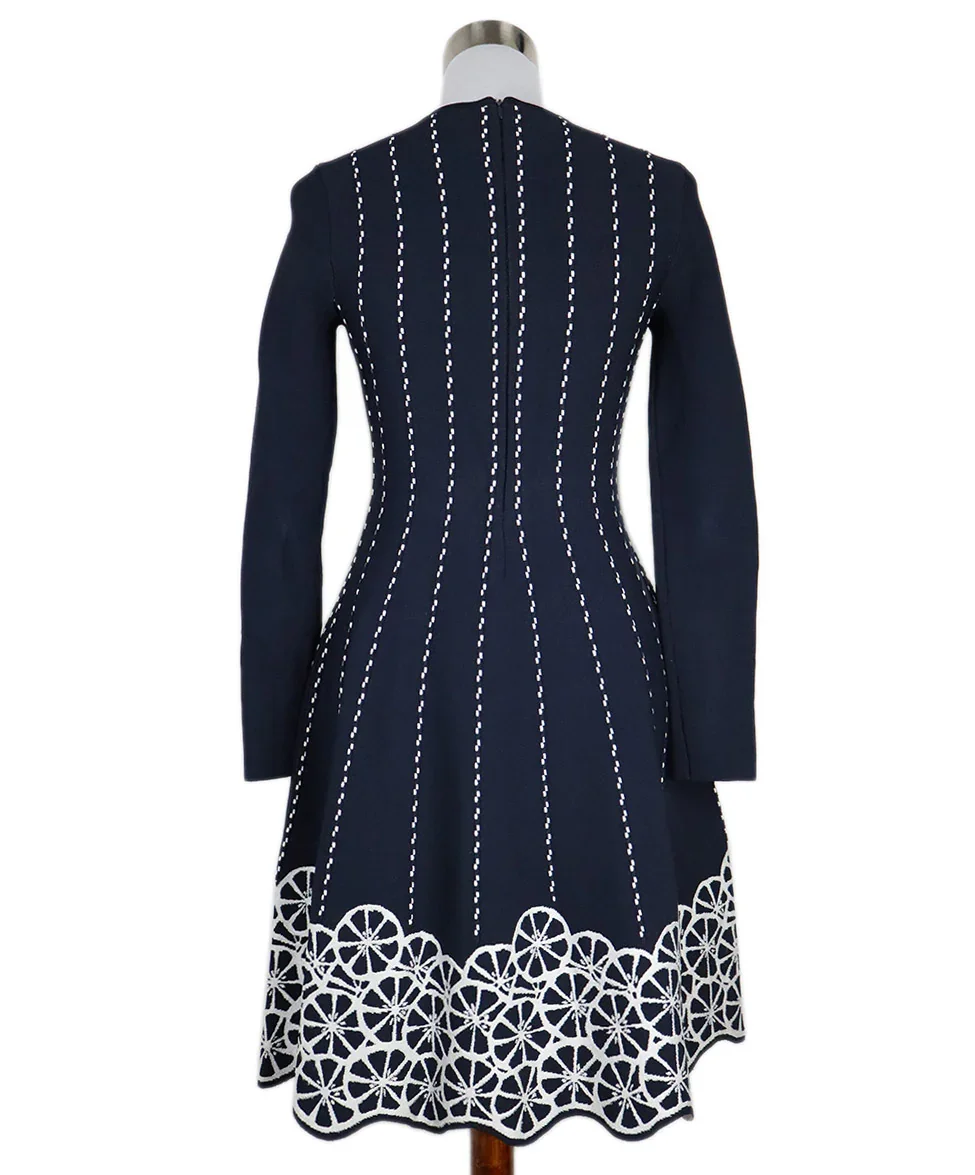 Lela Rose Navy & White Spandex Dress sz 2 - Image 3