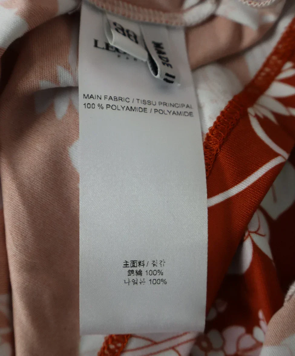 Leonard White Rust Floral Polyamide Blouse sz 4 - Image 5