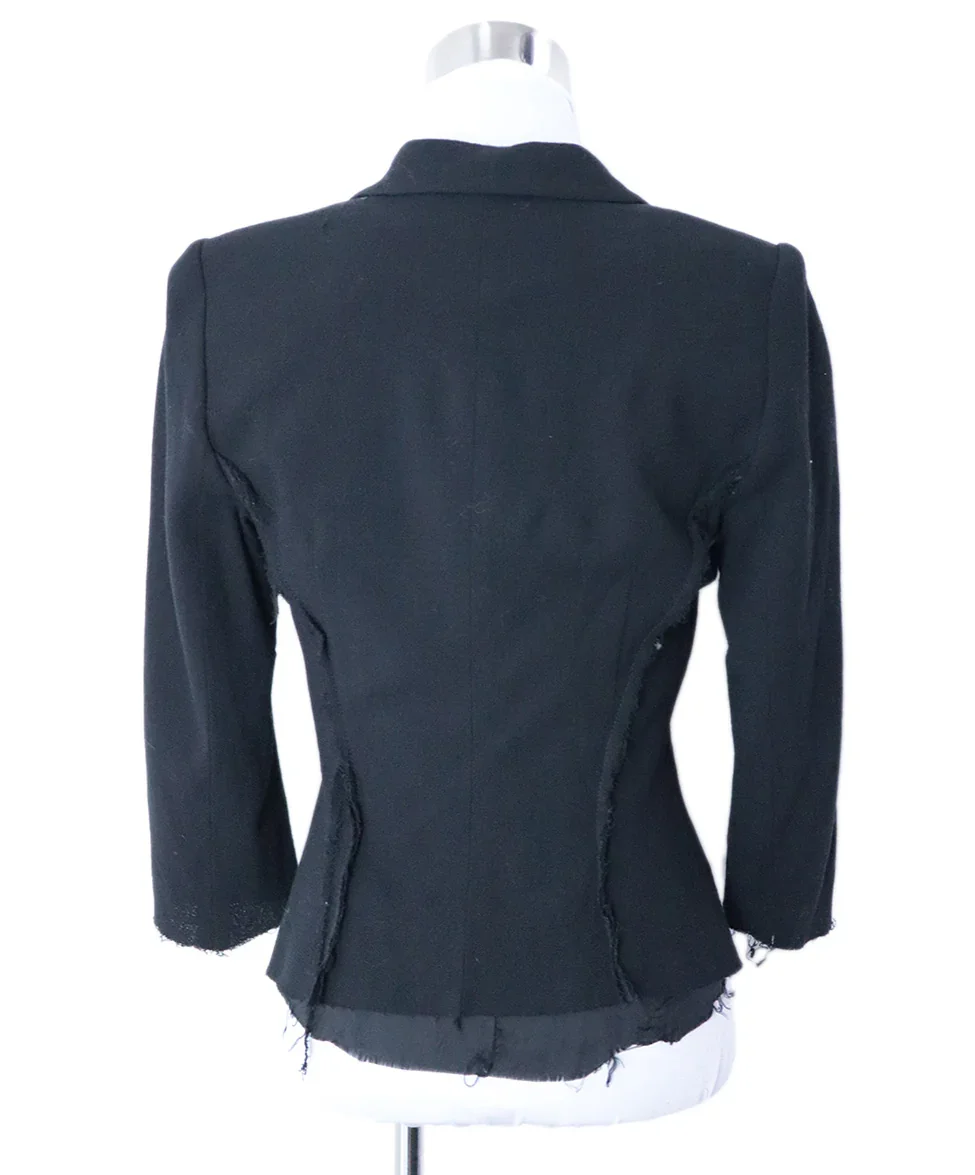 Libertine Black Wool Jacket with Gold Bead Design sz 4 - Image 3