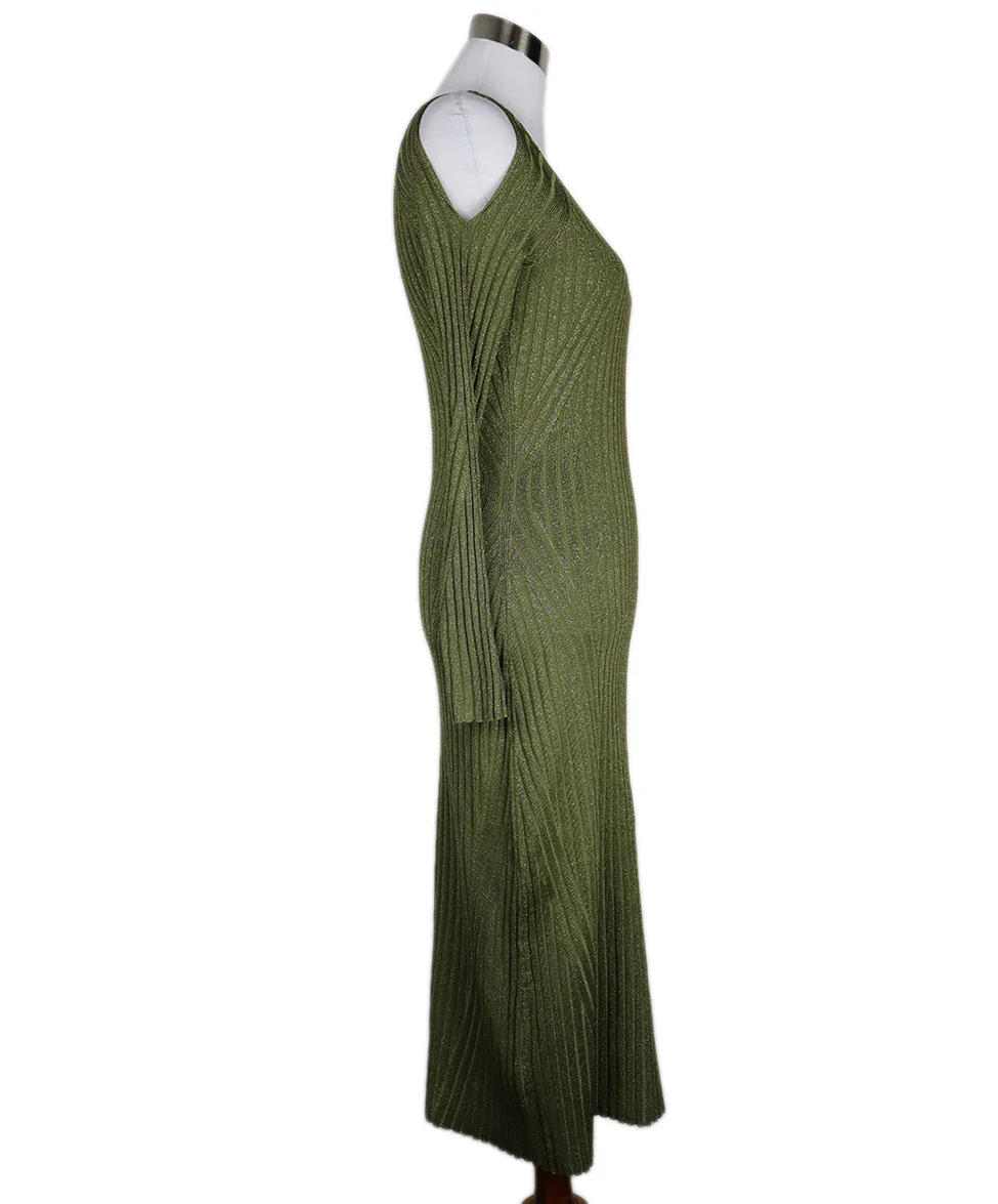 Zimmerman Metallic Green Ribbed Dress sz 2 - Image 2
