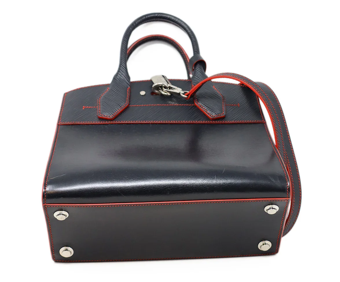 Louis Vuitton Black Epi Leather Red Trim Handbag With Dust Bag - Image 2