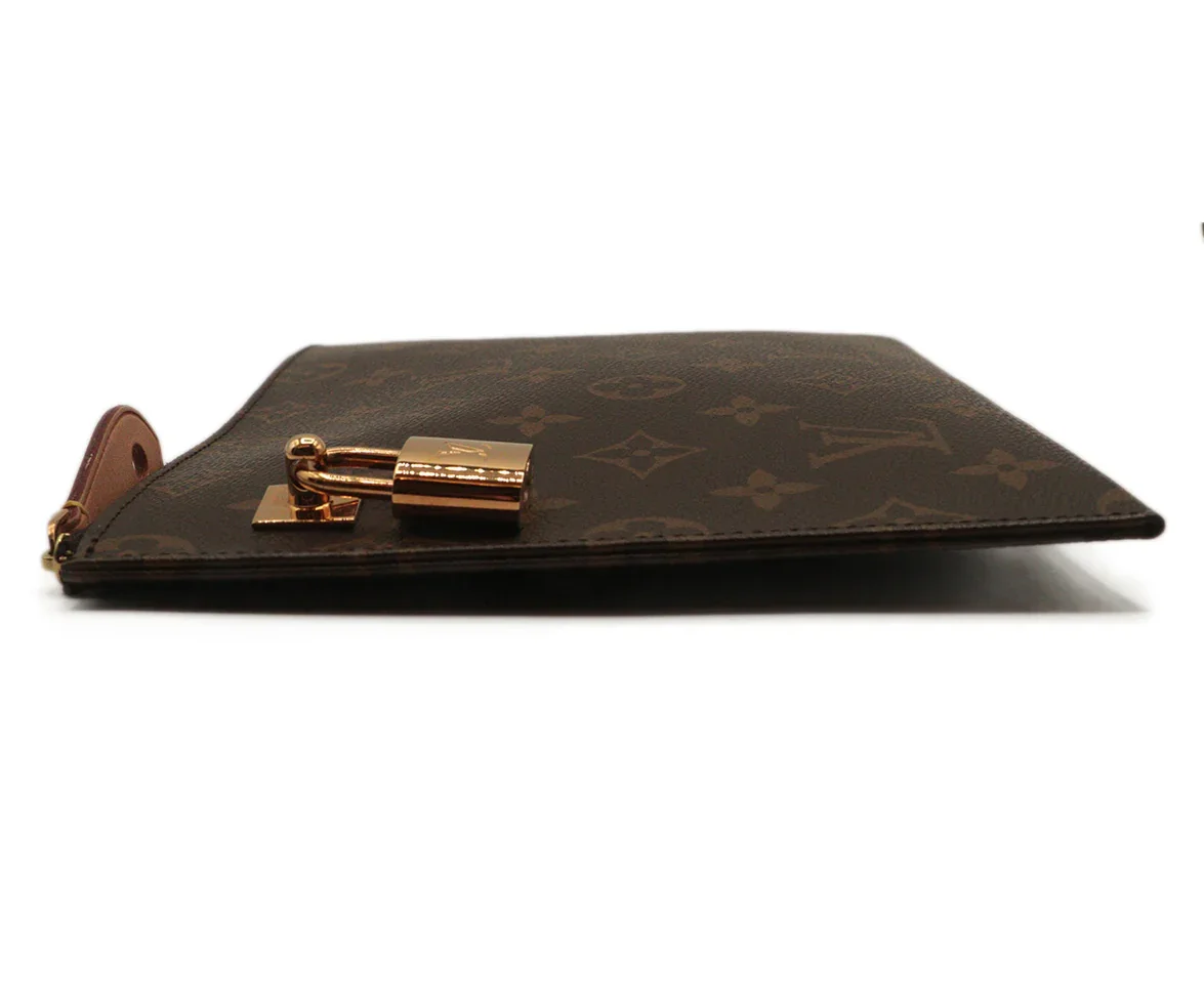 Louis Vuitton Brown & Tan Monogram Leather Special Edition Clutch - Image 3