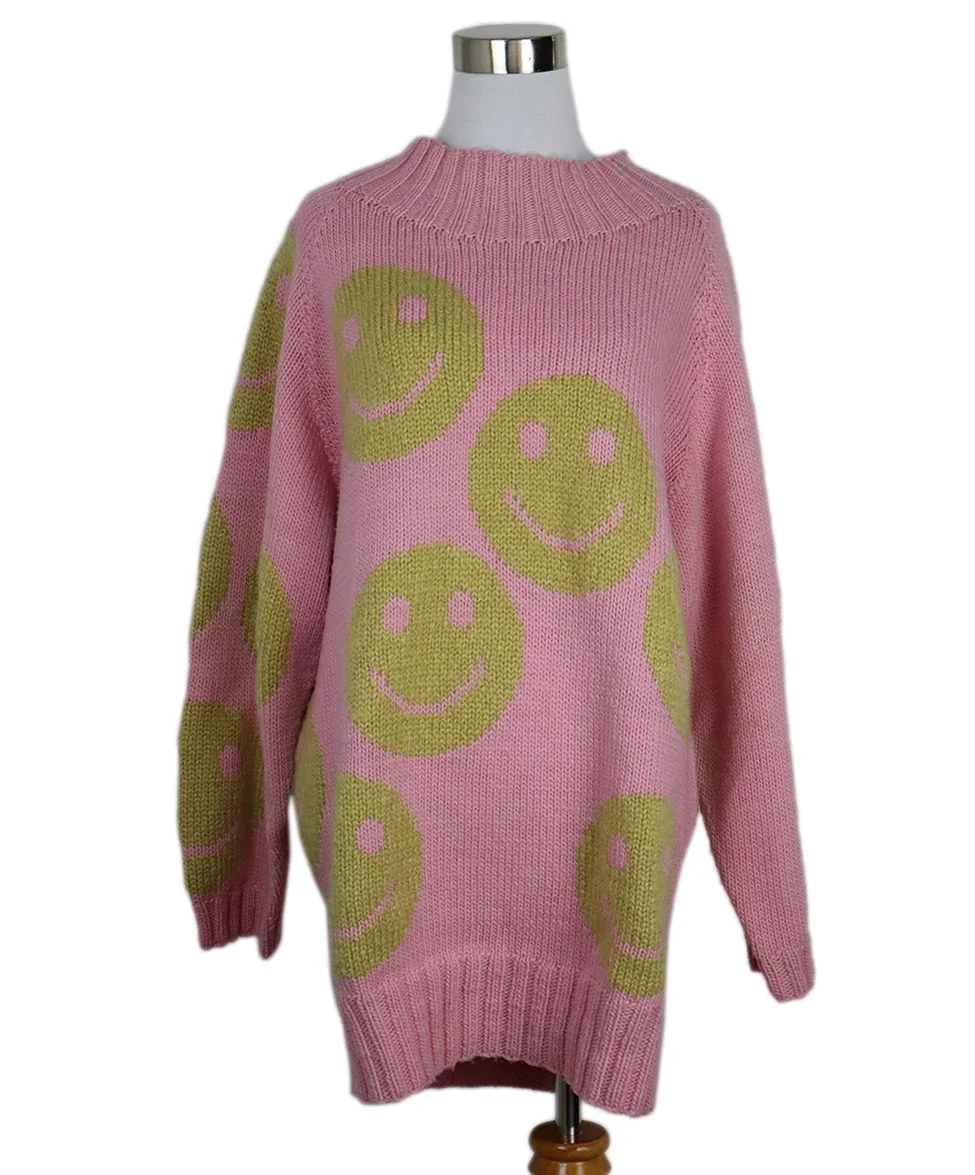 Marc Jacobs Pink & Yellow Smiley Face Sweater sz 4