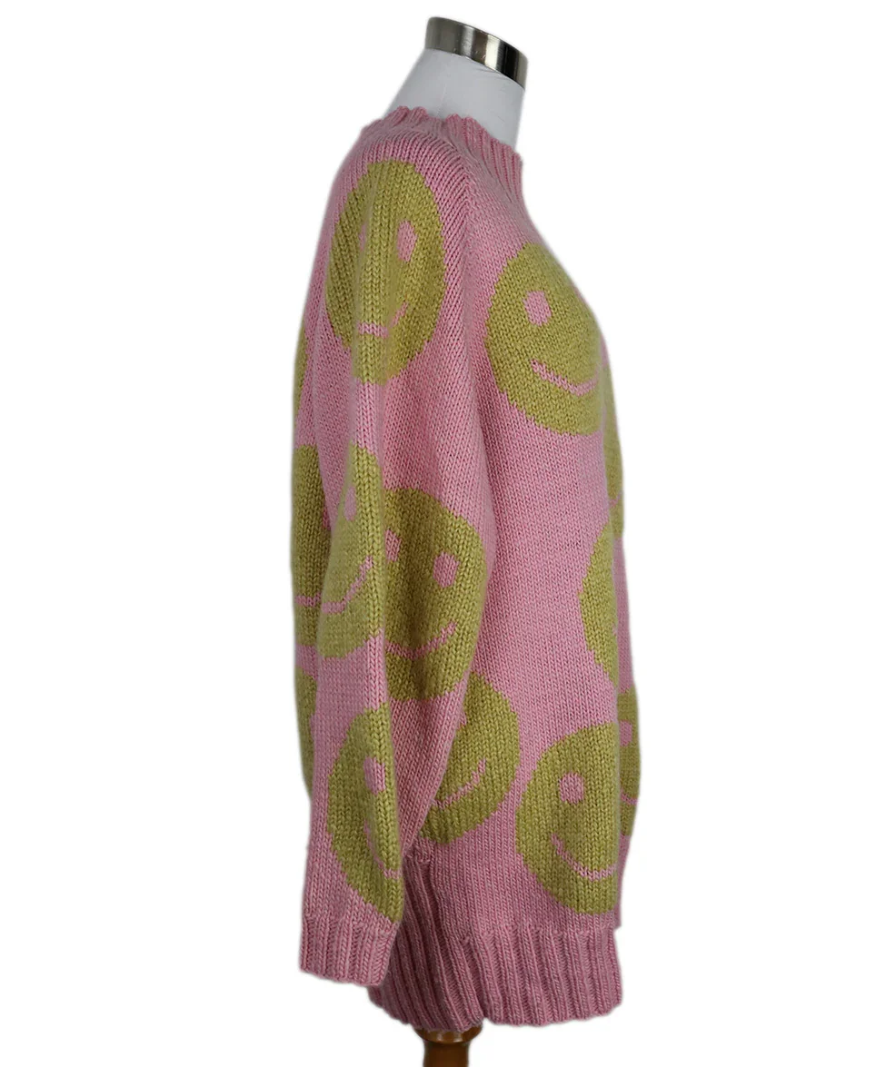 Marc Jacobs Pink & Yellow Smiley Face Sweater sz 4 - Image 2