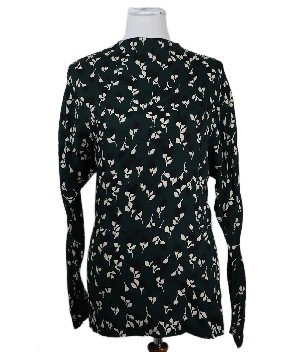 Marni Green White Print Viscose Top sz 4