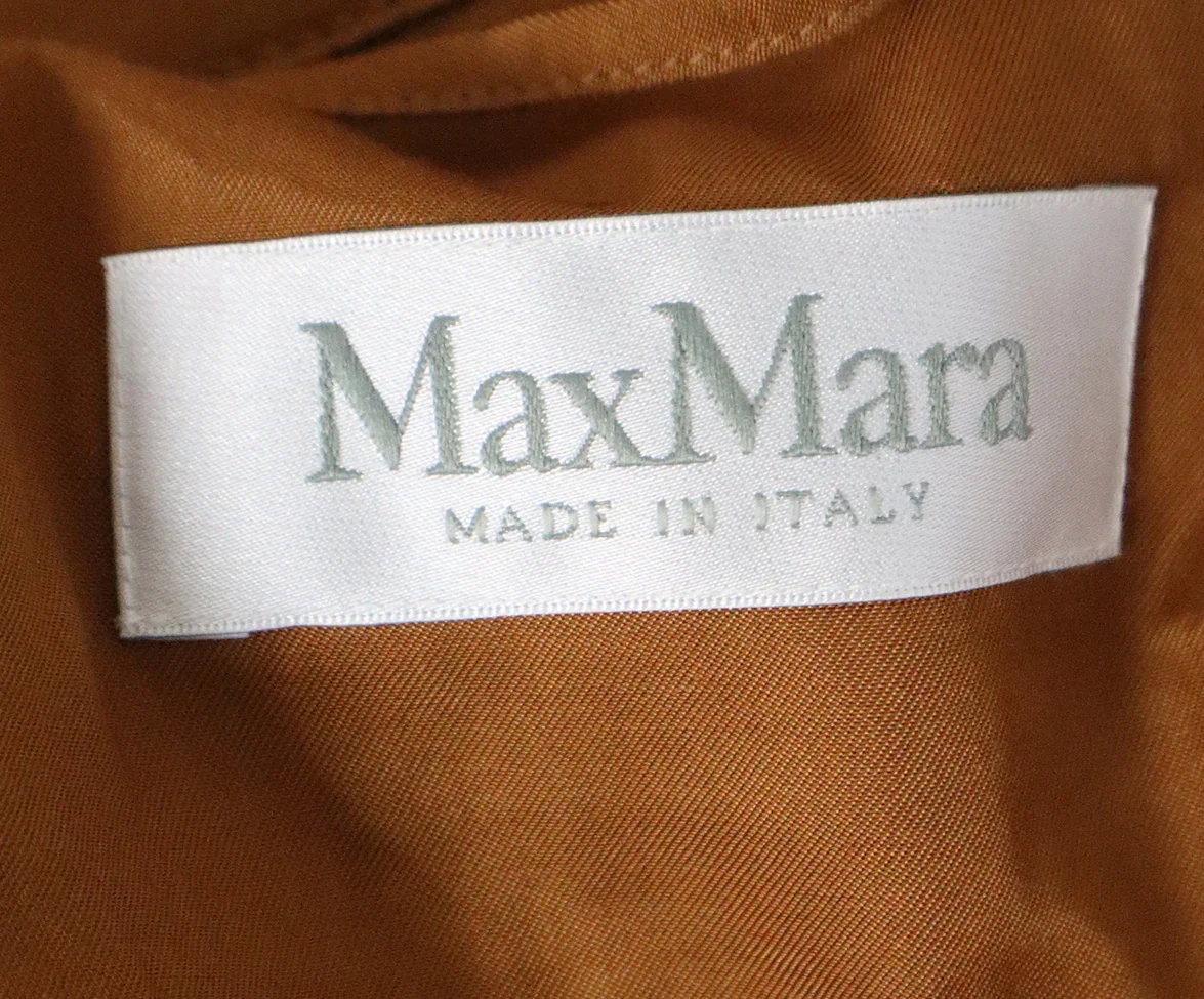 Max Mara Brown Cotton Leather Trim Shortsleeve Jacket sz 6 - Image 4