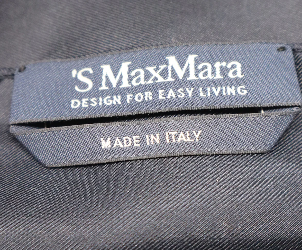 Max Mara Navy Brown & White Print Silk Scarf - Image 3