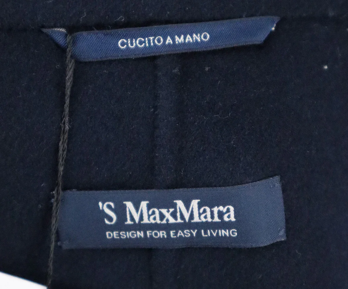 Max Mara Navy Wool Short Coat sz 10 - Image 4