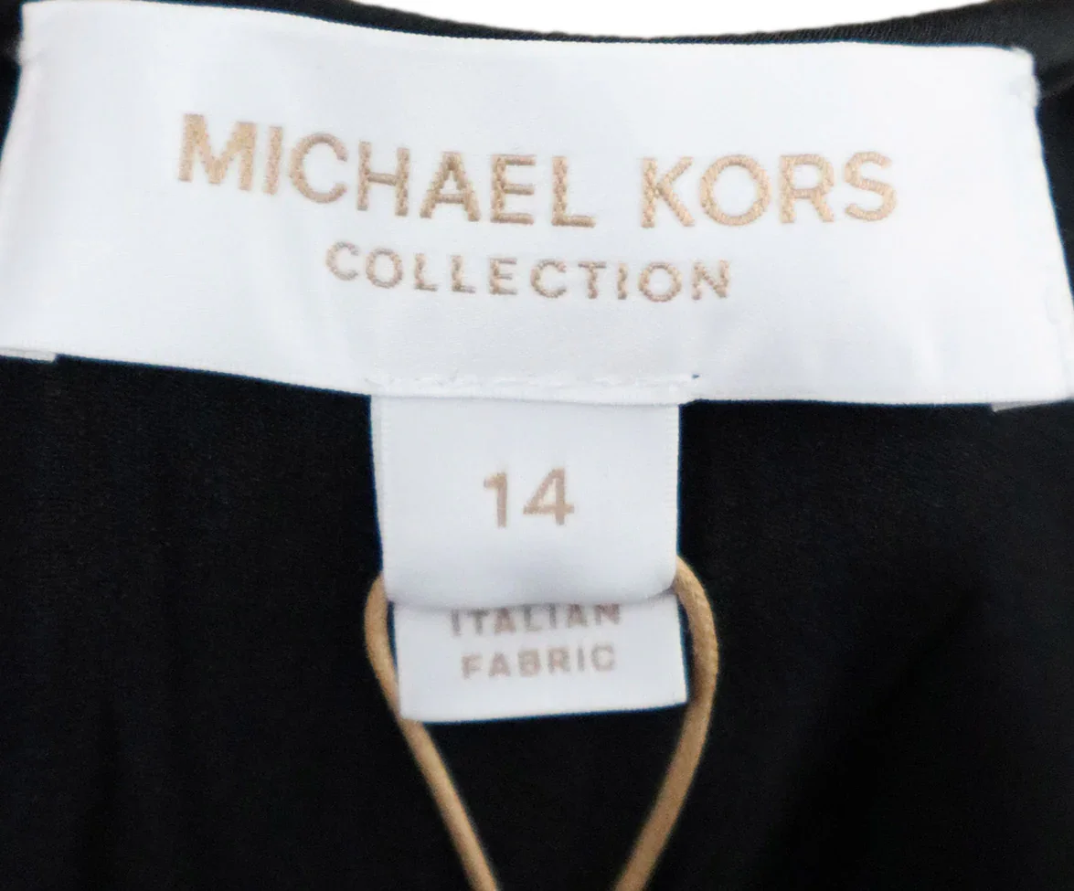 Michael Kors Black Pleated Dress sz 14 - Image 4