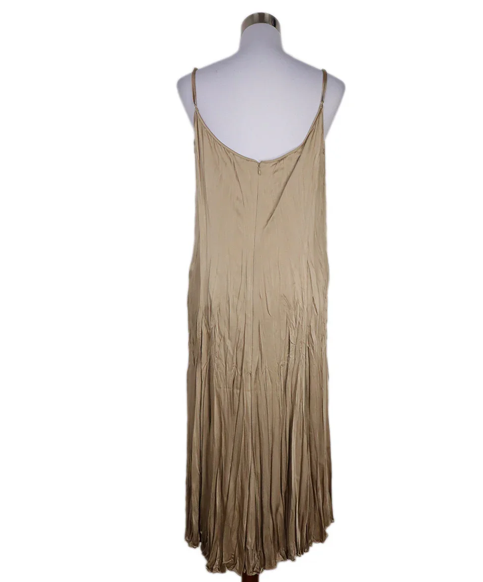 Michael Kors Champagne Pleated Dress sz 14 - Image 3