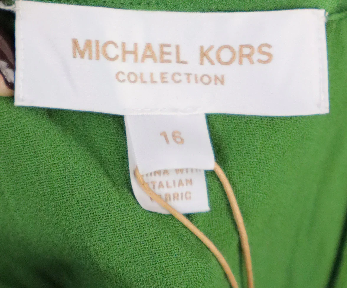 Michael Kors Green Pleated Dress sz 14 - Image 4